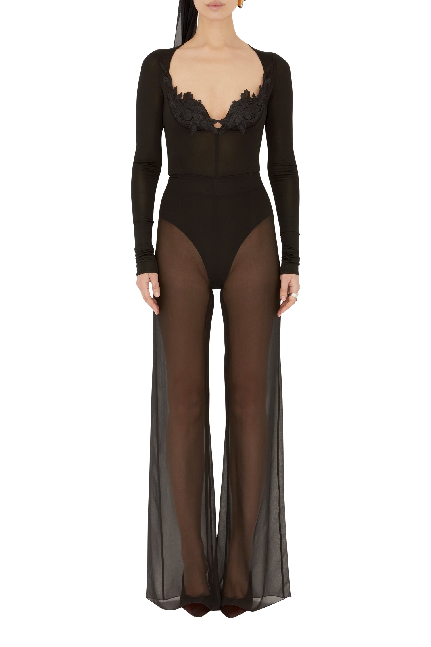 Body bustier Lily Vine en dentelle - Black