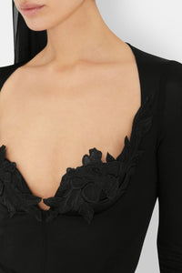 Lily Vine Lace Bustier Body - Black