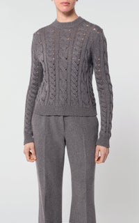 Dark Grey Multi / Pull Anthea en cachemire - Dark Grey Multi