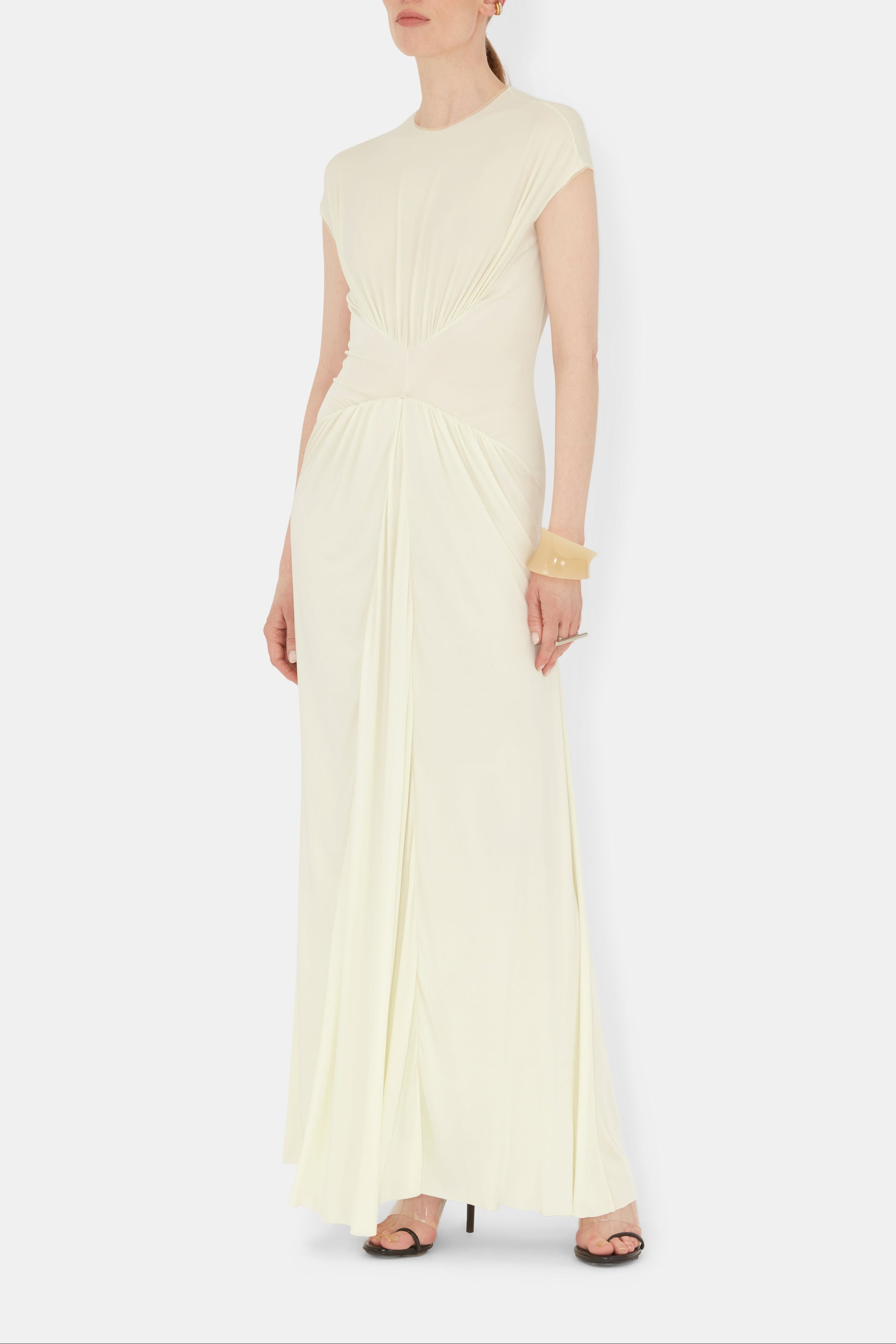 Robe Cascading à manches courtes - Lemon