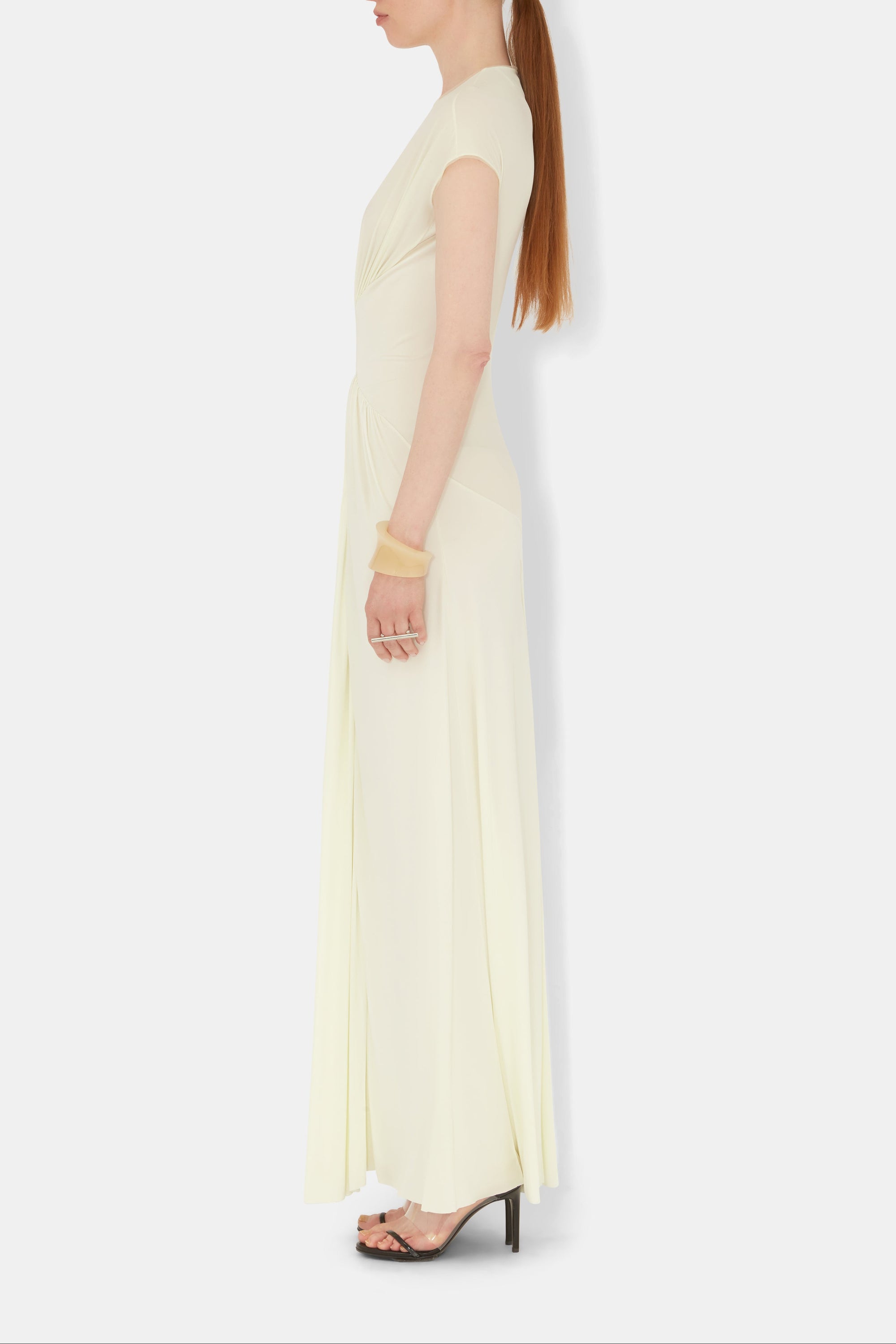 Robe Cascading à manches courtes - Lemon