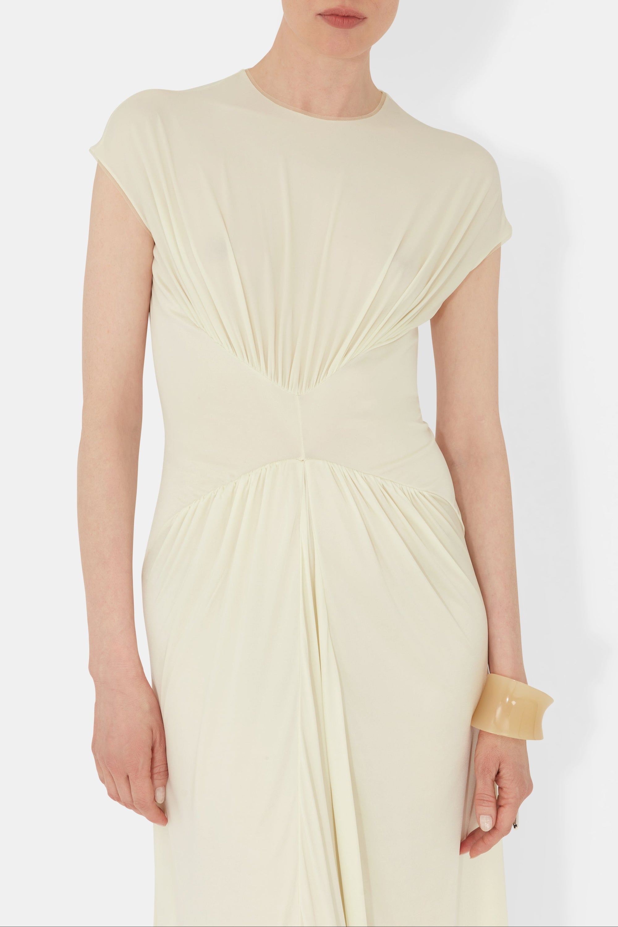 Robe Cascading à manches courtes - Lemon