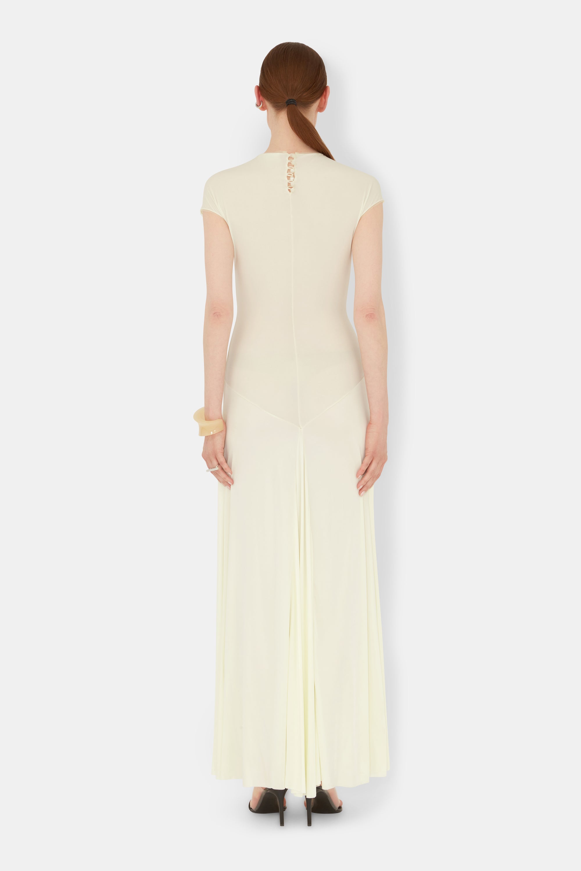 Robe Cascading à manches courtes - Lemon