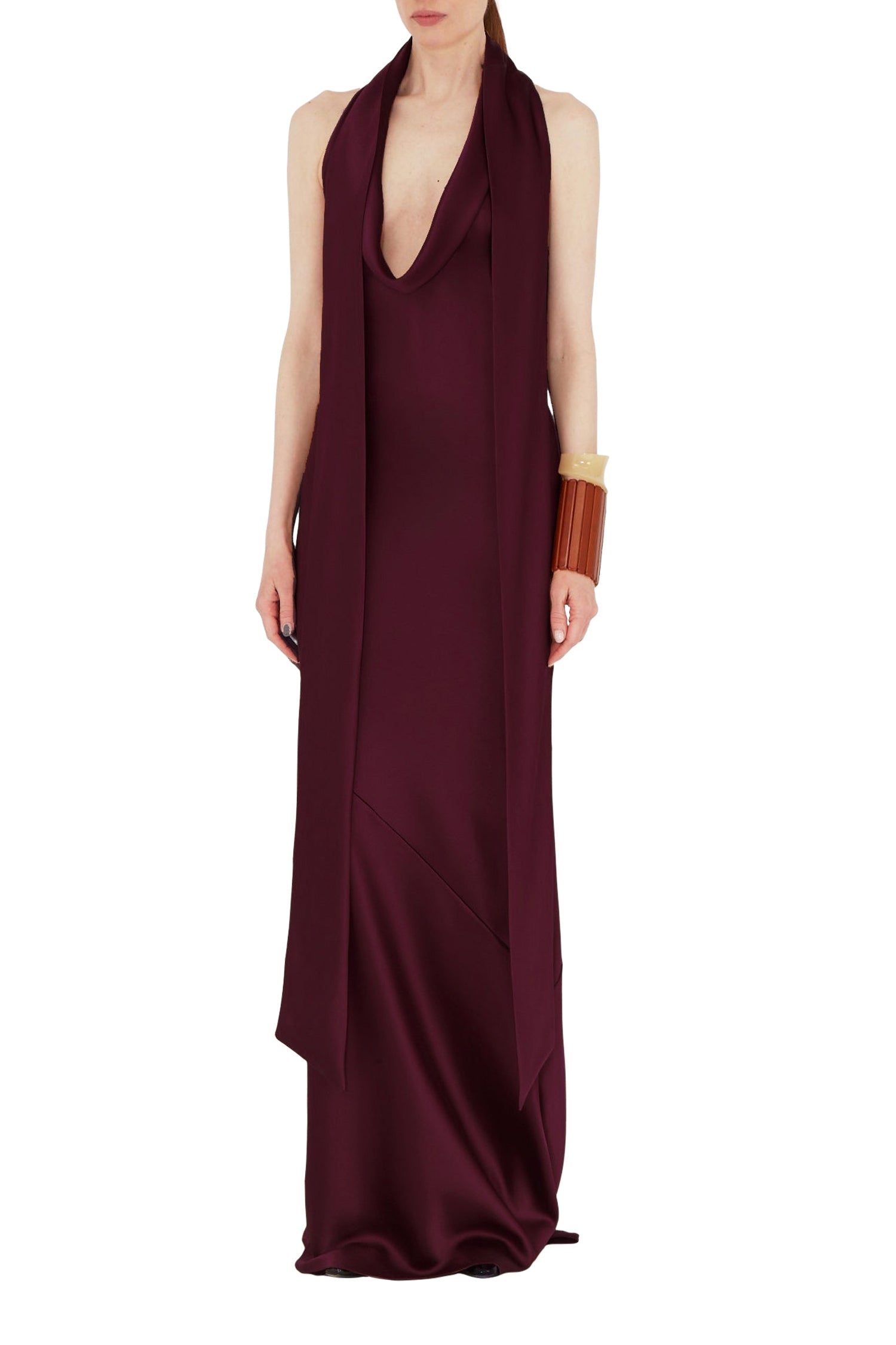 Robe Delphinus drapée - Mahogany