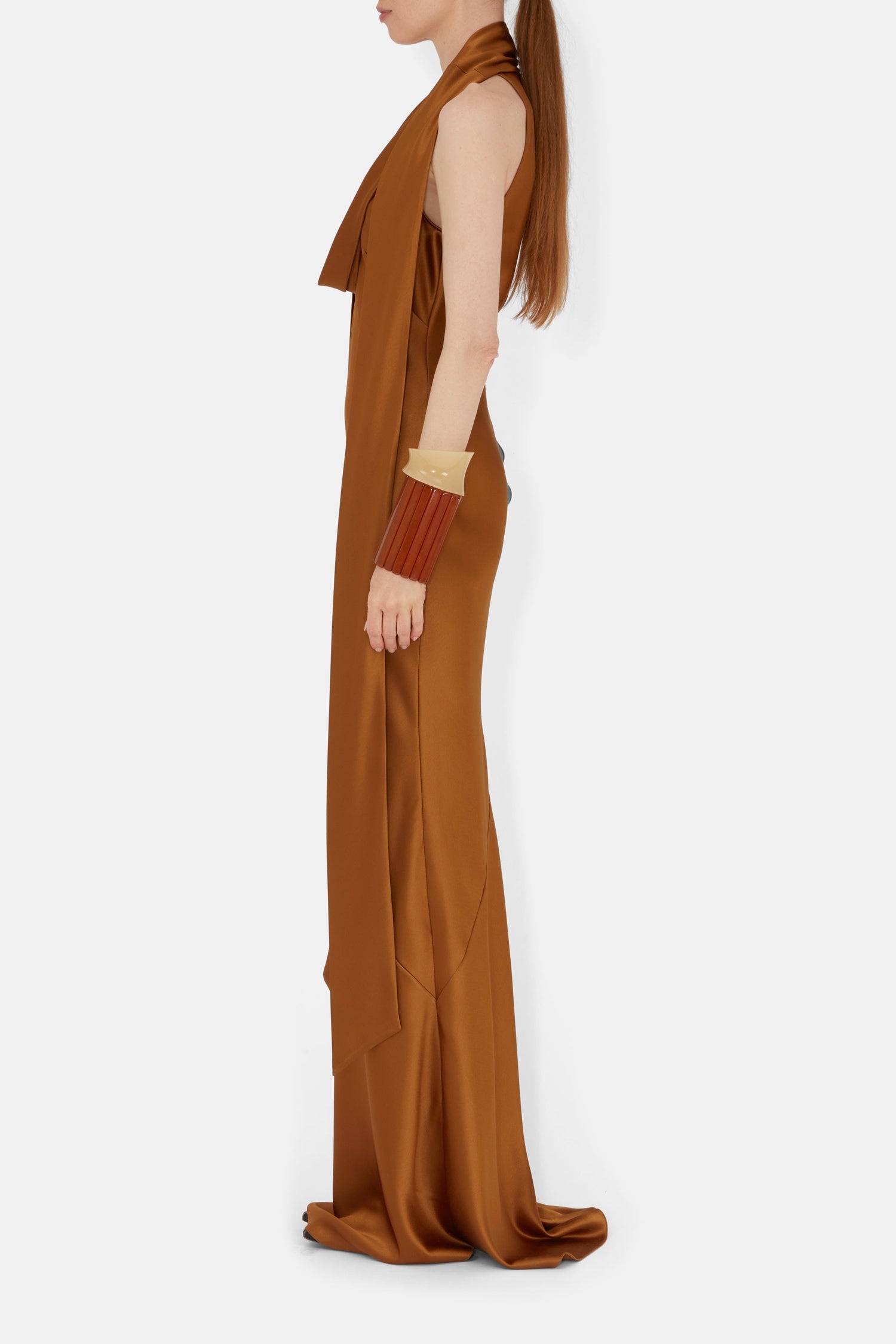 Robe Delphinus drapée - Toffee