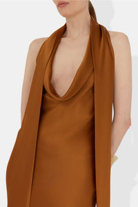 Robe Delphinus drapée - Toffee