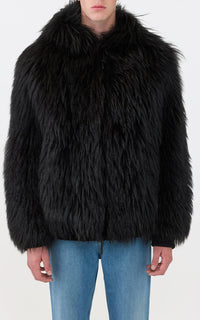 Black / Veste Tom en peau lainée - Black