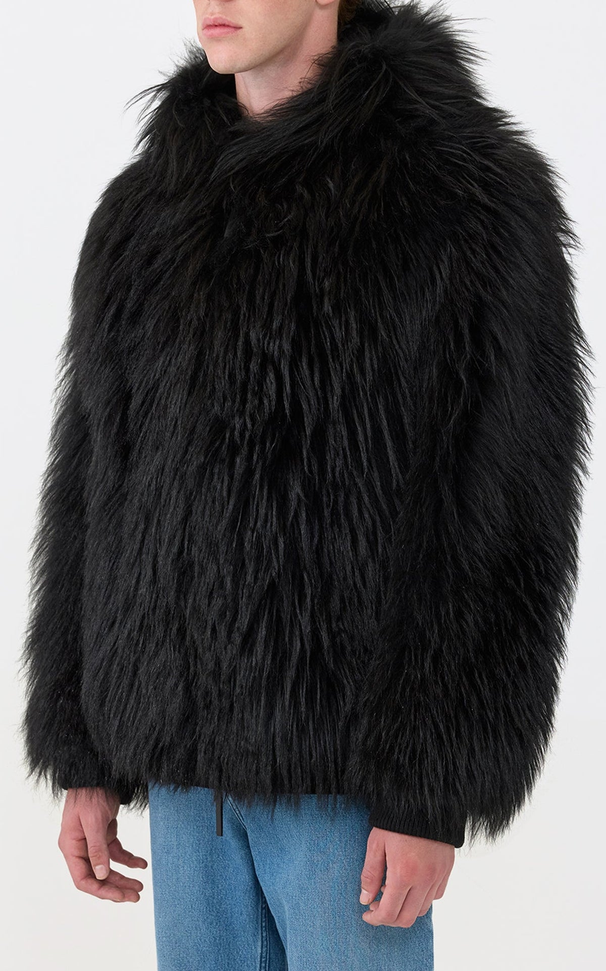 Black / Veste Tom en peau lainée - Black