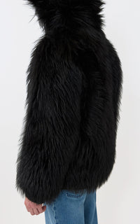 Black / Veste Tom en peau lainée - Black