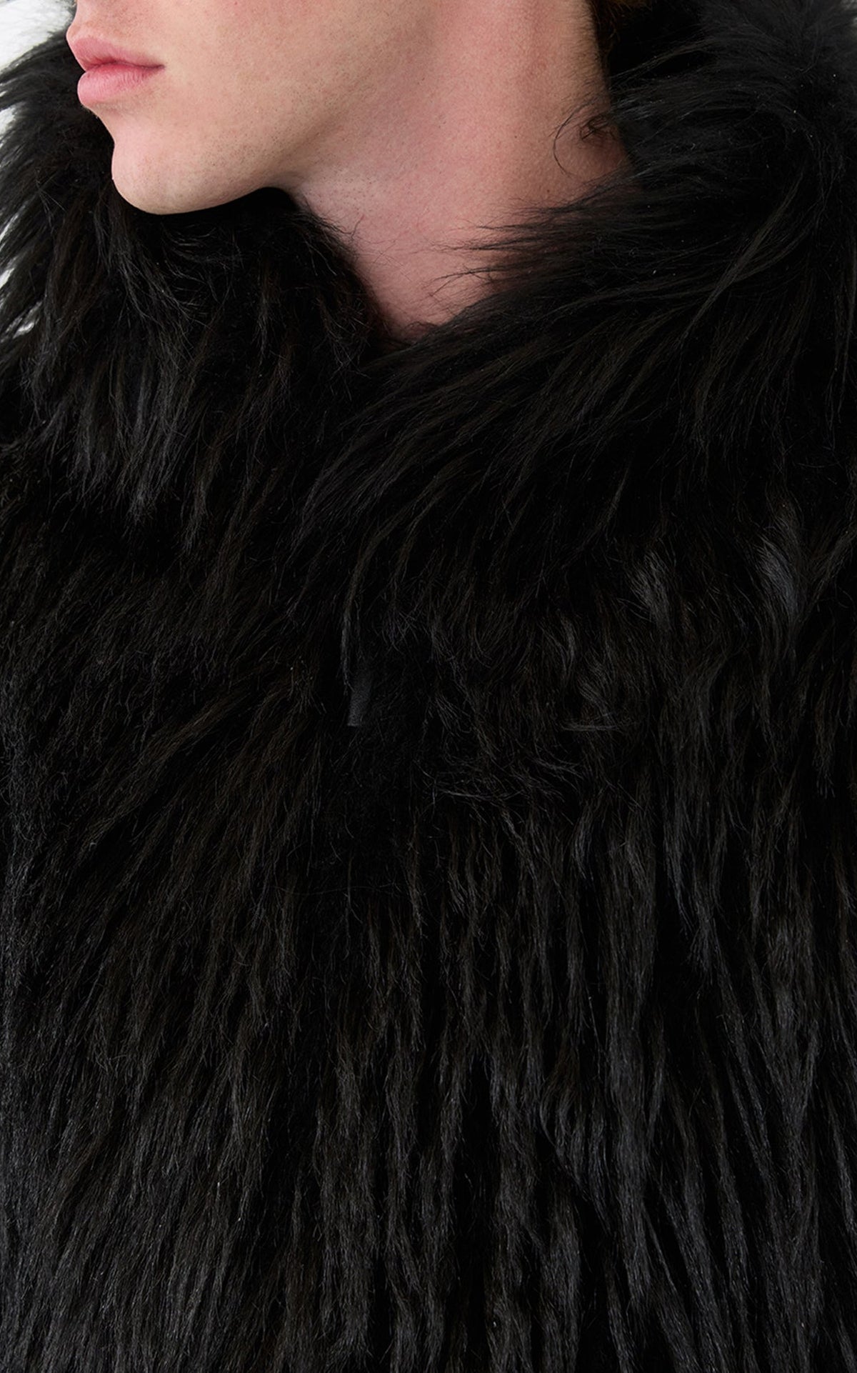 Black / Veste Tom en peau lainée - Black