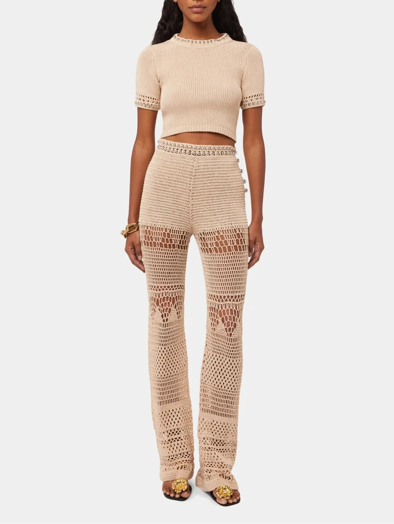 Shiny Beige Pantalon - Shiny Beige