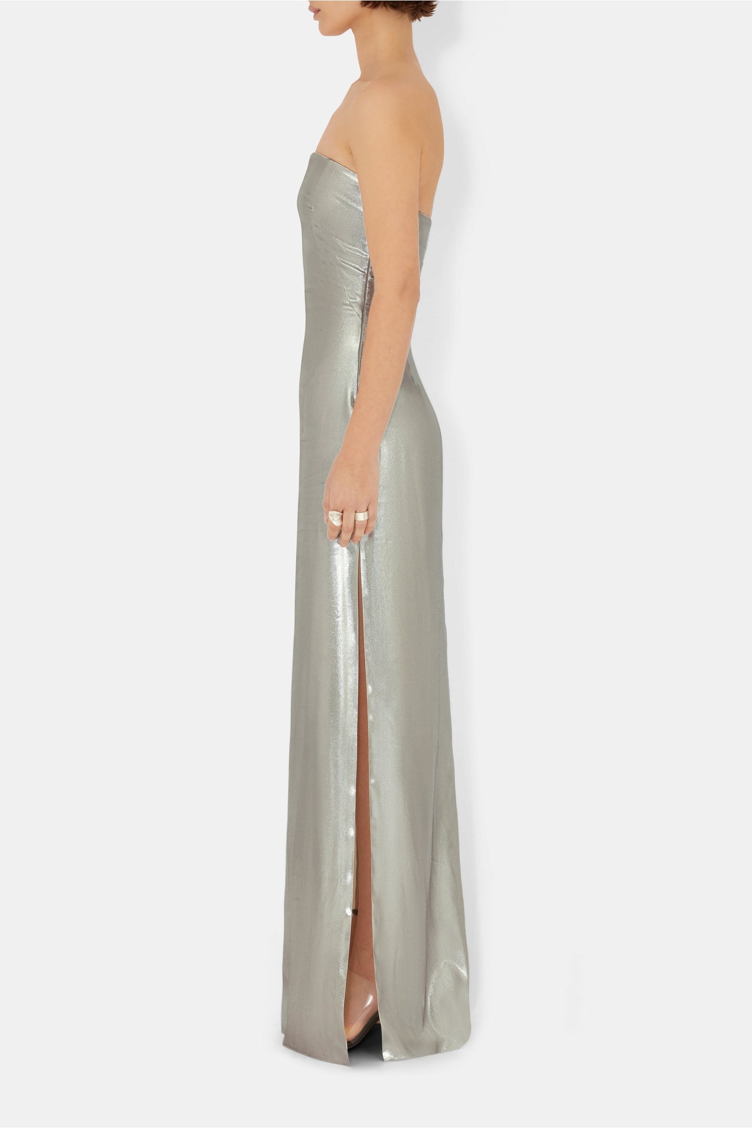 Robe Galvanized en soie mélangée - White Gold