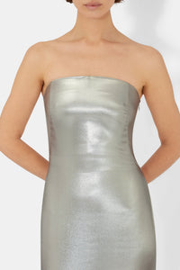 Robe Galvanized en soie mélangée - White Gold