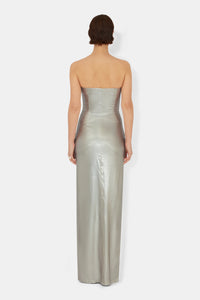 Galvanized Bandeau Dress - White Gold