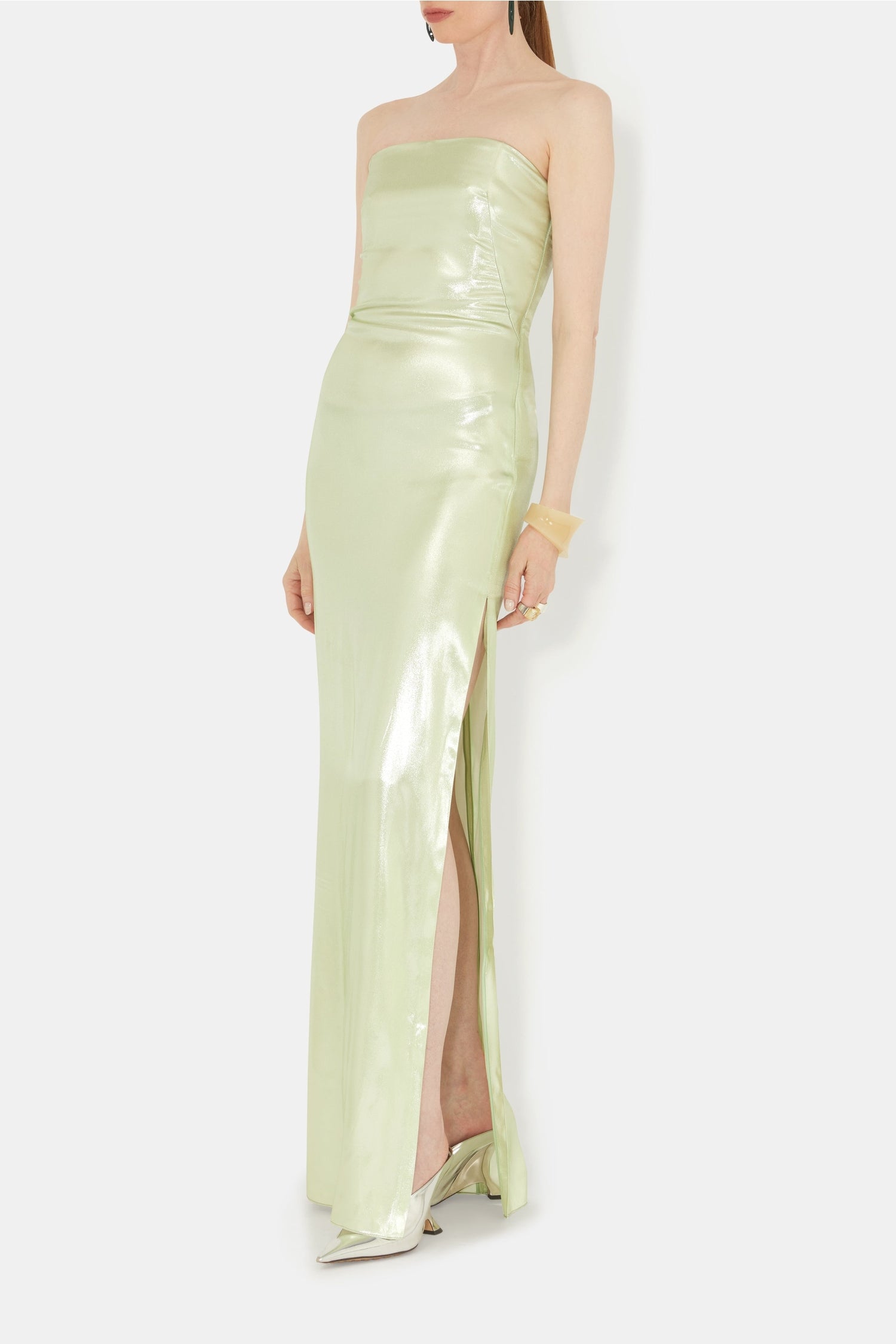 Robe Galvanized en soie mélangée - Apple