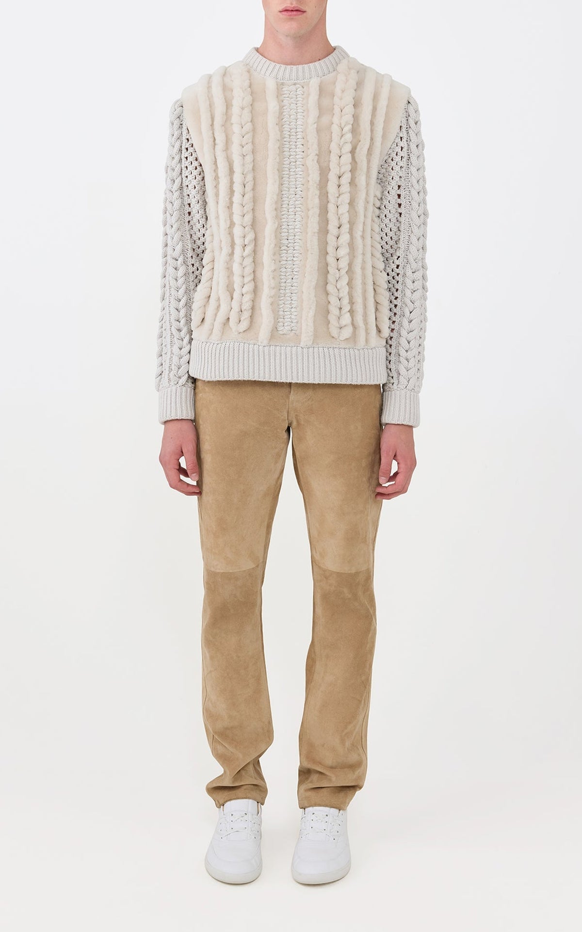 Ivory & Camel Multi / Top Talus en peau lainée - Ivory & Camel Multi