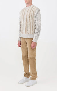 Ivory & Camel Multi / Top Talus en peau lainée - Ivory & Camel Multi