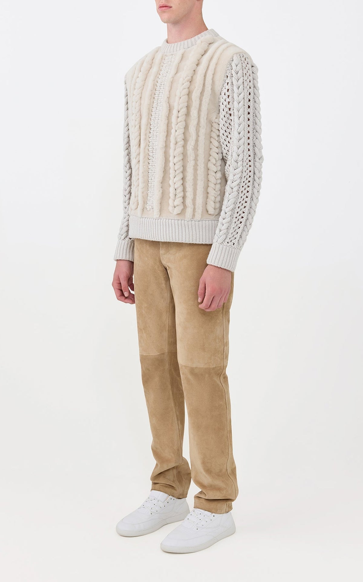Ivory & Camel Multi / Top Talus en peau lainée - Ivory & Camel Multi
