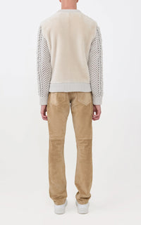 Ivory & Camel Multi / Top Talus en peau lainée - Ivory & Camel Multi