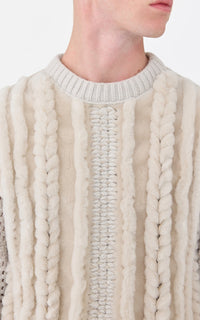 Ivory & Camel Multi / Top Talus en peau lainée - Ivory & Camel Multi
