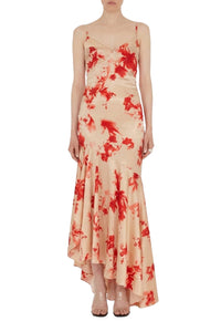 Thistle silk blend dress - Red Thistle Print