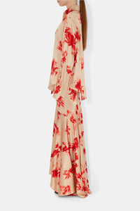 Chemise en soie mélangée - Red Thistle Print