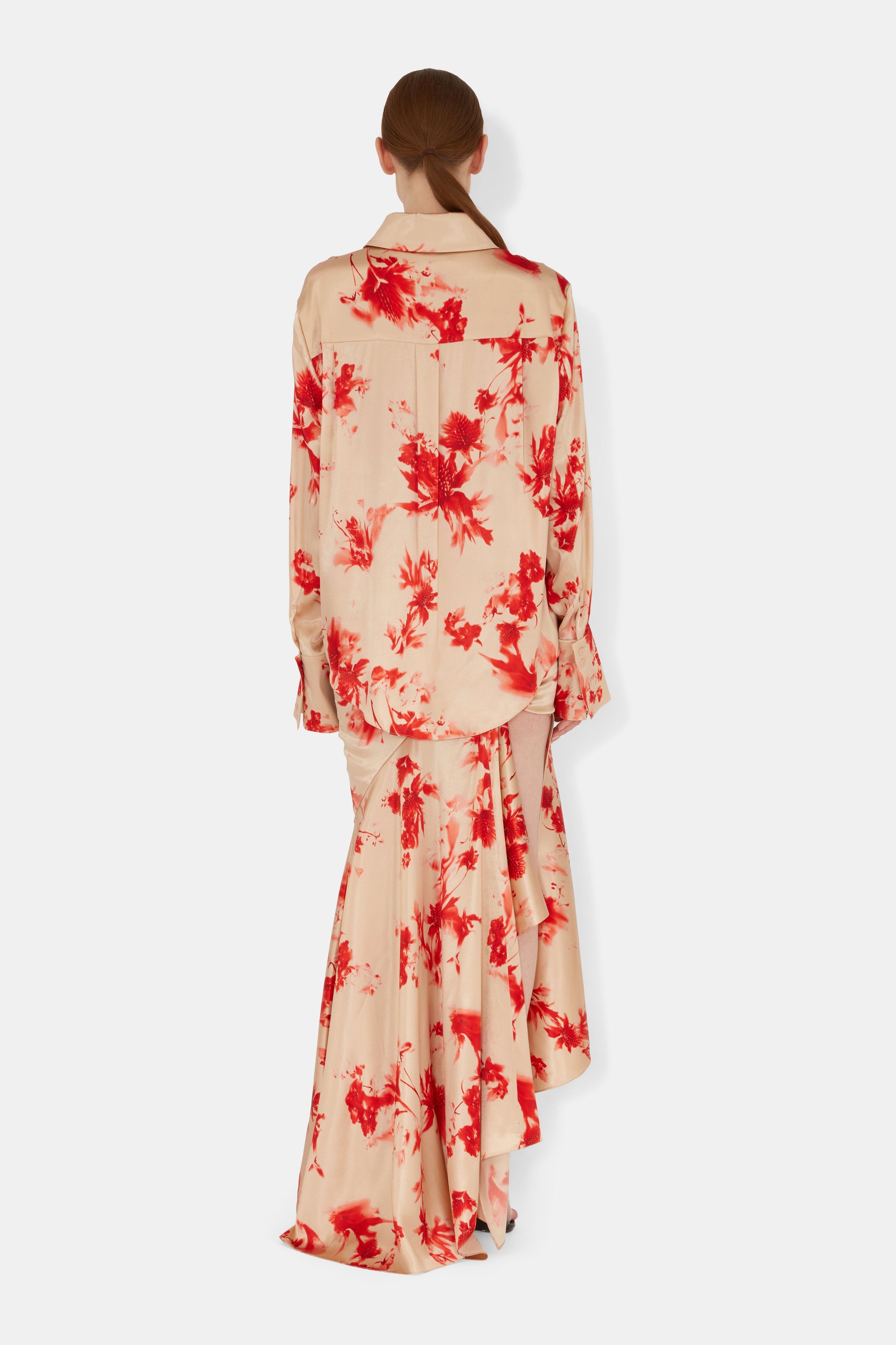 Chemise en soie mélangée - Red Thistle Print