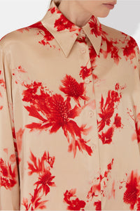 Chemise en soie mélangée - Red Thistle Print