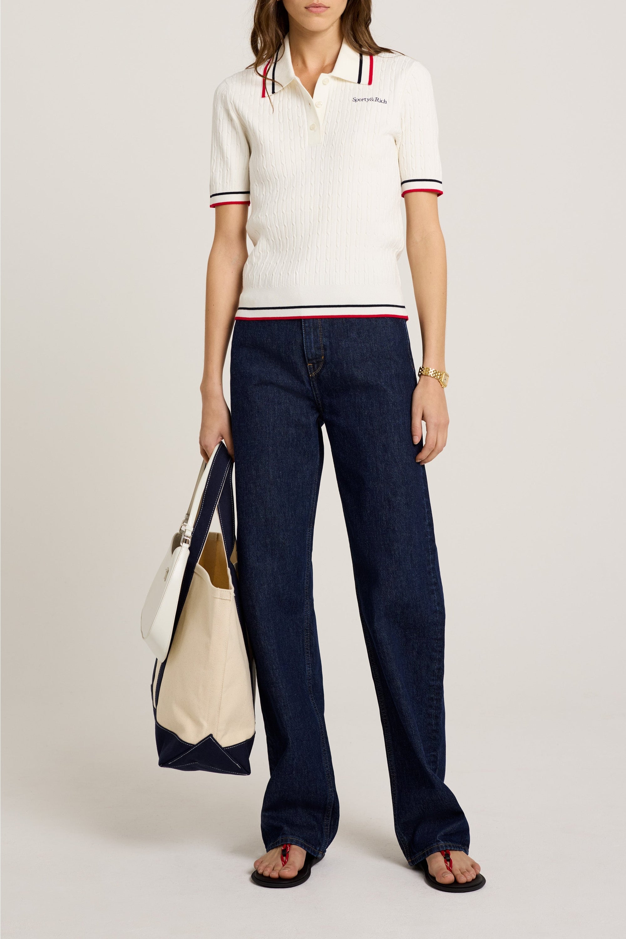 Polo Script avec logo - White