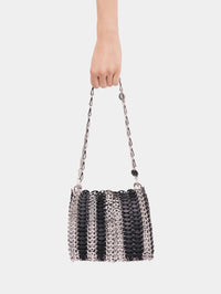 Iconic 1969 bag in black leather and silver