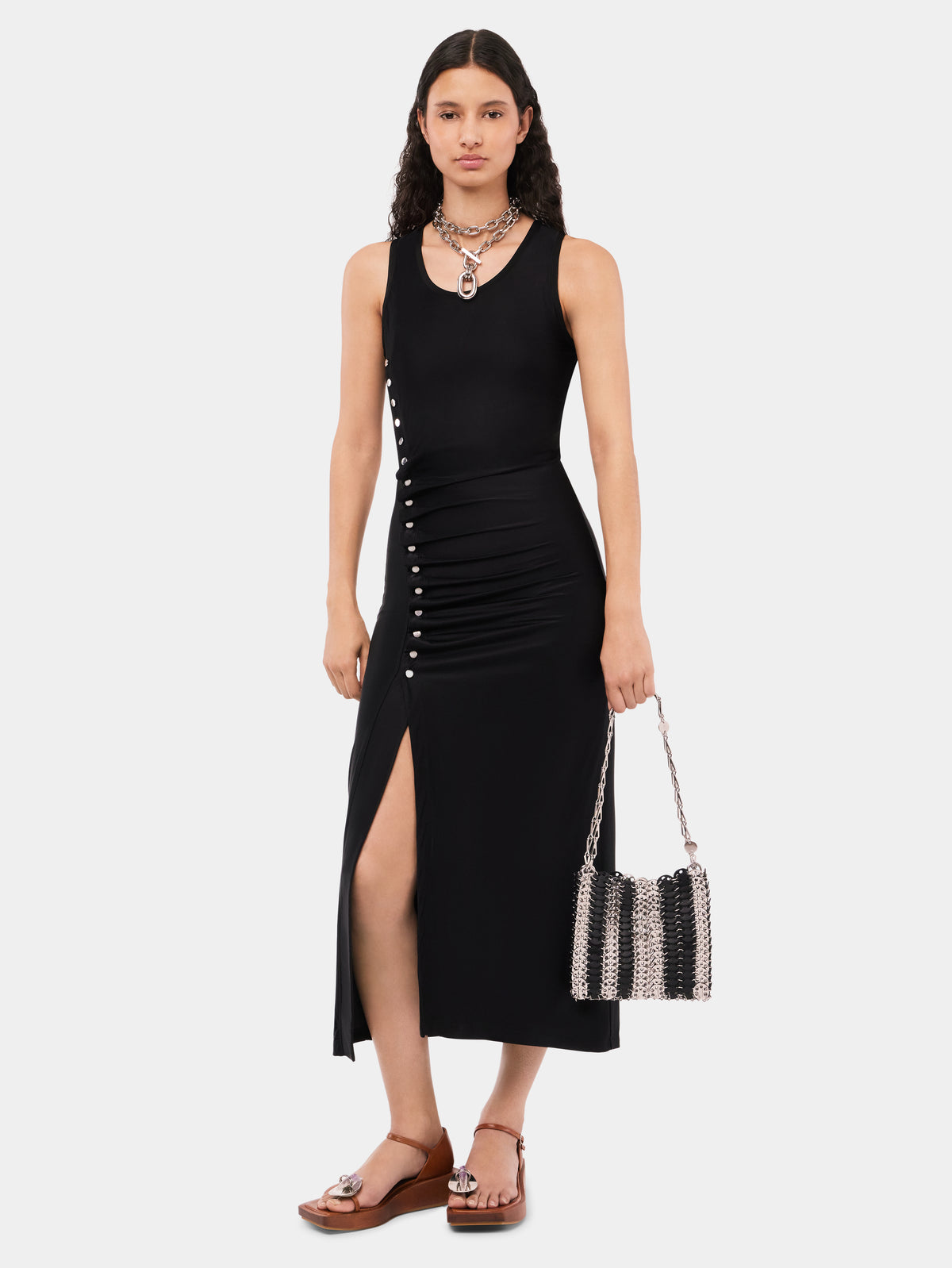 Iconic 1969 bag in black leather and silver