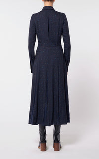 Dark Navy Multi / Robe Meyer en laine - Dark Navy Multi