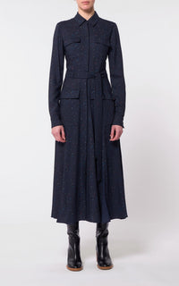 Dark Navy Multi / Robe Meyer en laine - Dark Navy Multi