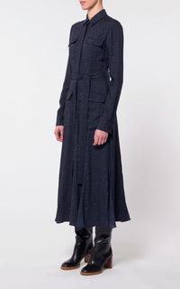 Dark Navy Multi / Robe Meyer en laine - Dark Navy Multi
