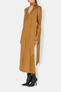 Robe Audrey à manches longues - Toffee