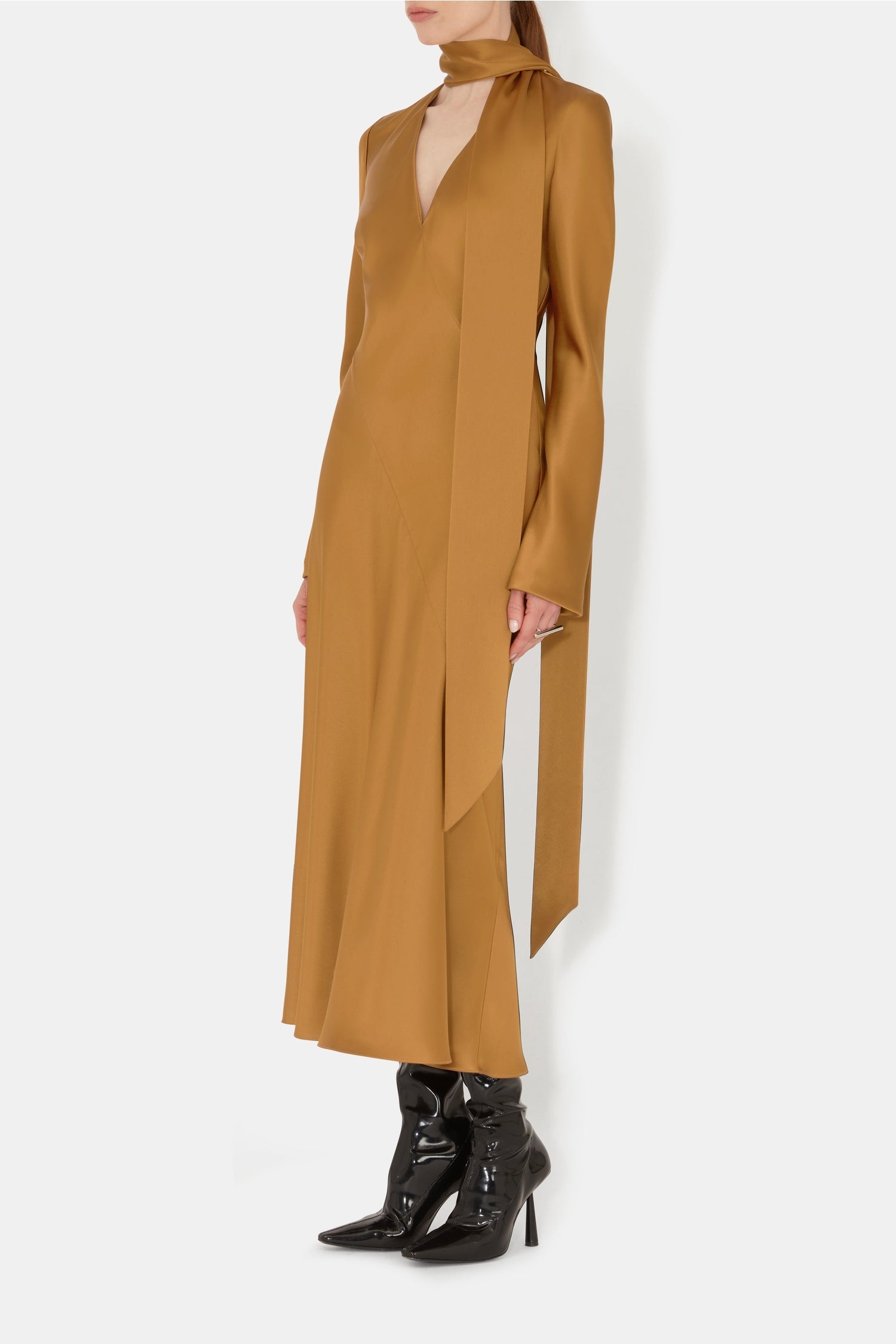Robe Audrey à manches longues - Toffee