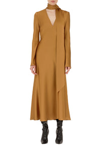 Robe Audrey à manches longues - Toffee