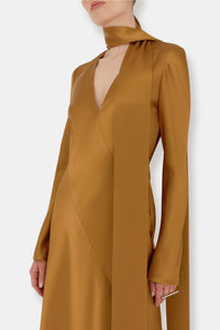 Robe Audrey à manches longues - Toffee