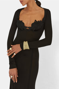 Robe bustier Lily Vine en dentelle - Black