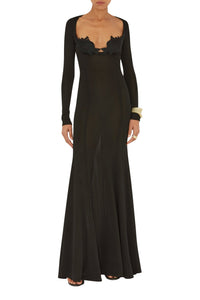 Lily Vine Lace Bustier Dress - Black