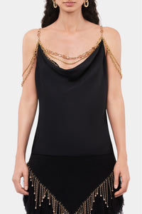 Signature chain strap camisole - Black