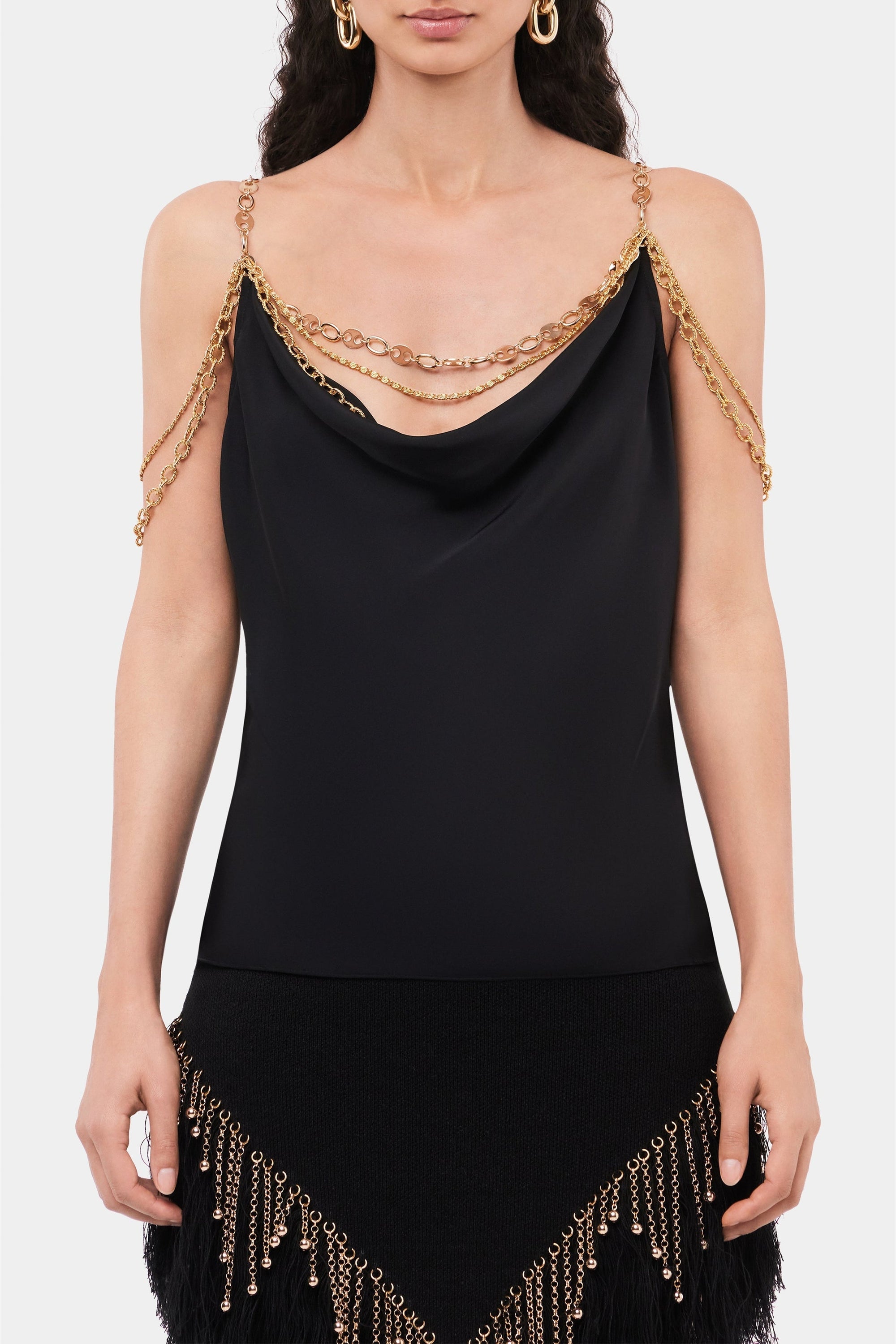 Signature chain strap camisole - Black
