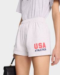 Short imprimé à taille élastique - Heather Gray