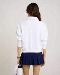 94 Racquet Club Cropped Polo - White & Navy & Red
