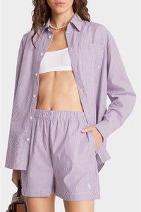 Chemise SRC à rayures - White Purple Stripe