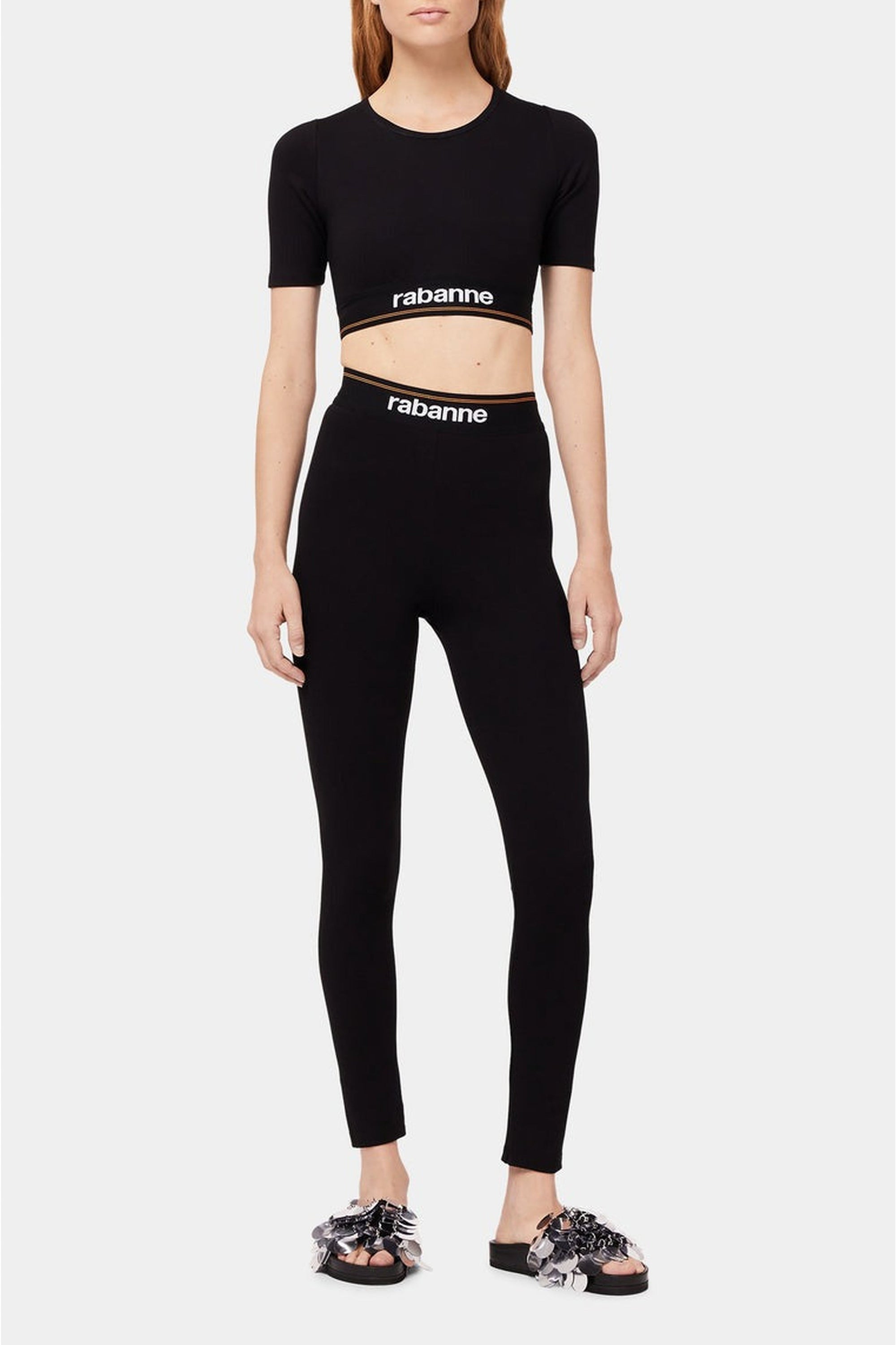Crop top à manches courtes Bodyline - Black
