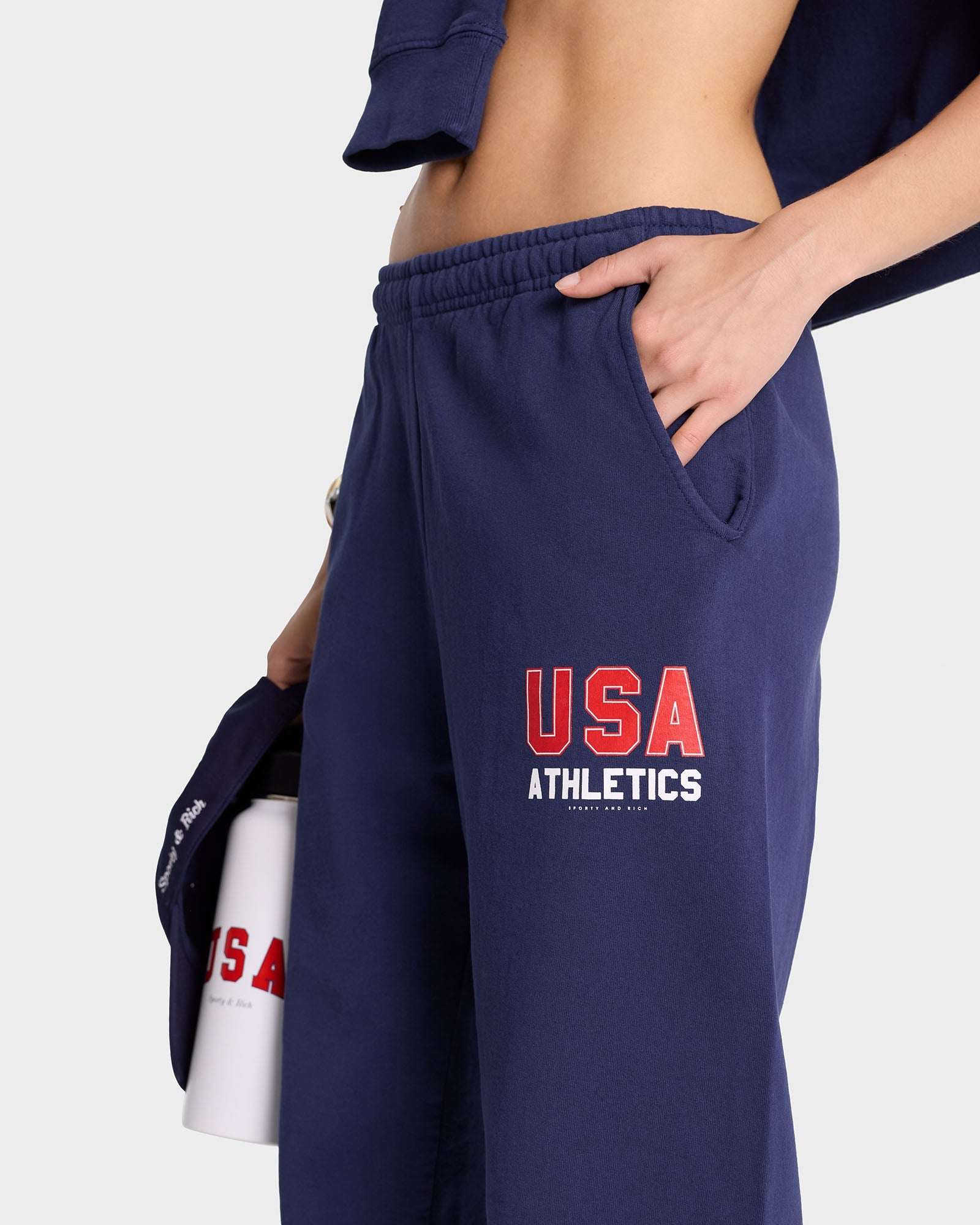 USA Athletics printed sweatpants - Navy