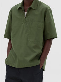 Chemise à enfiler à zip - Green