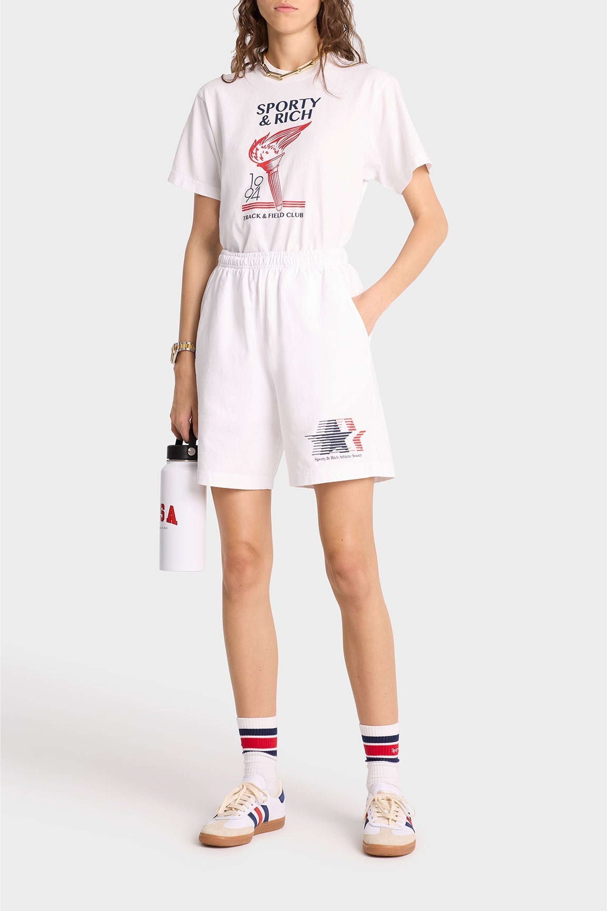 Bermuda en velours - White