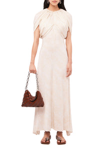 Draped maxi dress - Feathers